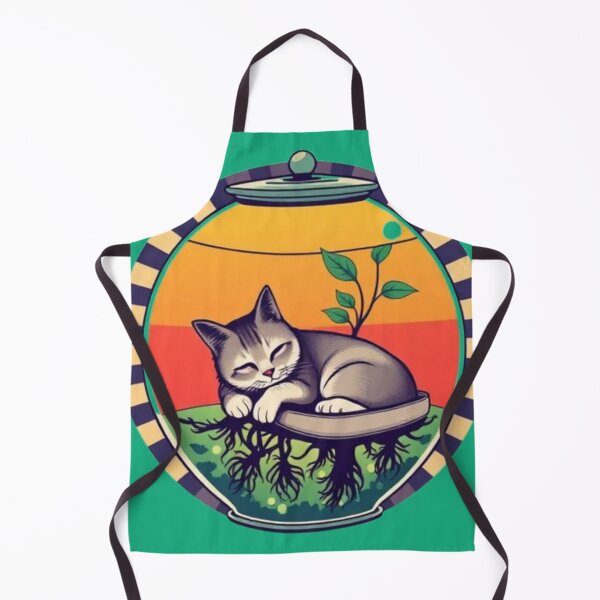 Item preview, Cozy Hydroponic Plant Cat Cottagecore Aesthetic designed and sold by A-to-y.