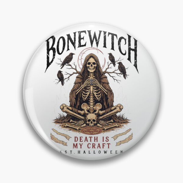 Item preview, Bonewitch T-Shirt | Death Is My Craft Skeleton Occult Halloween Graphic Tee v9 designed and sold by DarylWelsh2024.