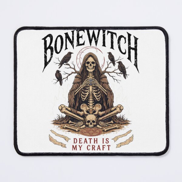 Item preview, Bonewitch T-Shirt | Death Is My Craft Skeleton Occult Halloween Graphic Tee v9 designed and sold by DarylWelsh2024.