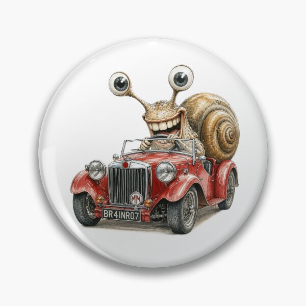 Item preview, Funny Snail Driving Vintage Classic Sports Car designed and sold by Wilcox PhotoArt.