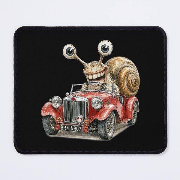 Item preview, Funny Snail Driving Vintage Classic Sports Car designed and sold by Wilcox PhotoArt.