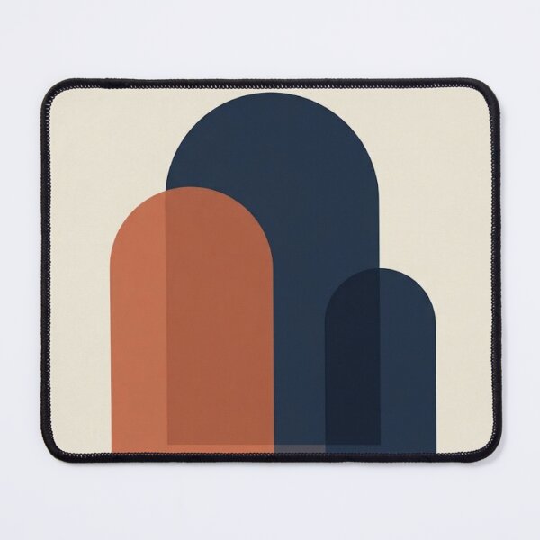 Item preview, Layered Arch Geometry | Minimalist Terracotta and Navy Print designed and sold by Zaramodo.