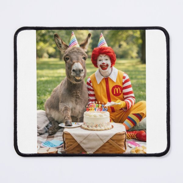 Item preview, Ronald mcdonald Donkey picnic donkeys animal pet nature meme memes funny parody christmas birthday designed and sold by CheeseBlueprint.