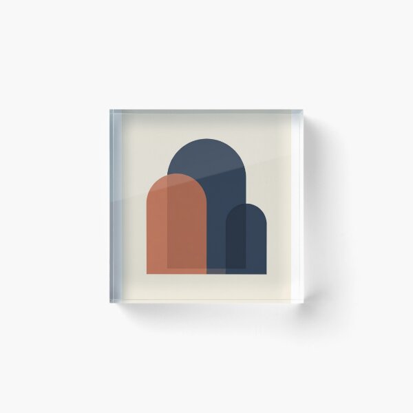 Item preview, Layered Arch Geometry | Minimalist Terracotta and Navy Print designed and sold by Zaramodo.