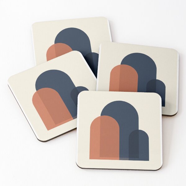 Item preview, Layered Arch Geometry | Minimalist Terracotta and Navy Print designed and sold by Zaramodo.