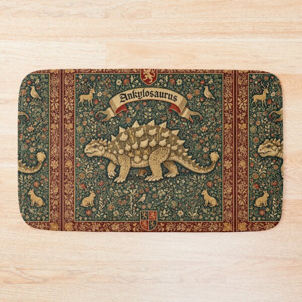 Item preview, Medieval tapestry style illustration of a dinosaur - Ankylosaurus designed and sold by Vintage Designs +.