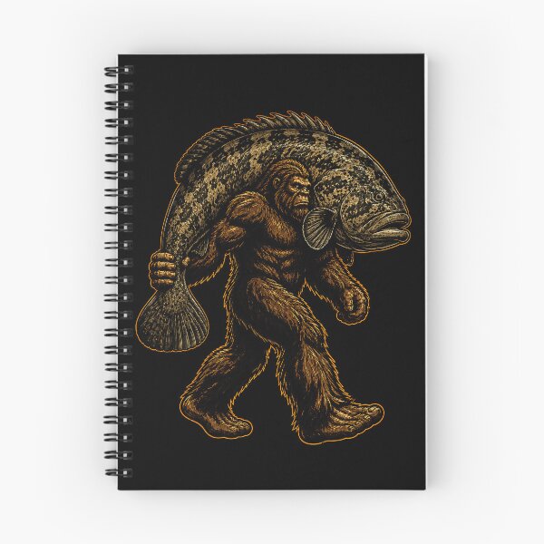 Item preview, Bigfoot carrying a giant fish illustration designed and sold by rafaeltto.
