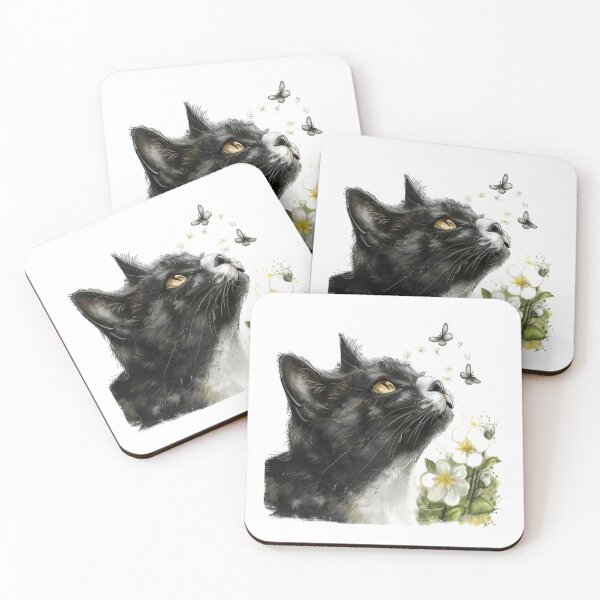 Item preview, Cat | Black & White Cat | Minimal Pet Aesthetic Art designed and sold by Mandayartstudio.