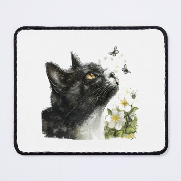 Item preview, Cat | Black & White Cat | Minimal Pet Aesthetic Art designed and sold by Mandayartstudio.