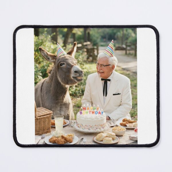 Item preview, Colonel sanders Donkey picnic donkeys animal pet nature meme memes funny parody christmas birthday designed and sold by CheeseBlueprint.