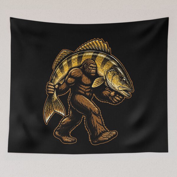 Item preview, Bigfoot with a Giant Fish Graphic Design designed and sold by rafaeltto.