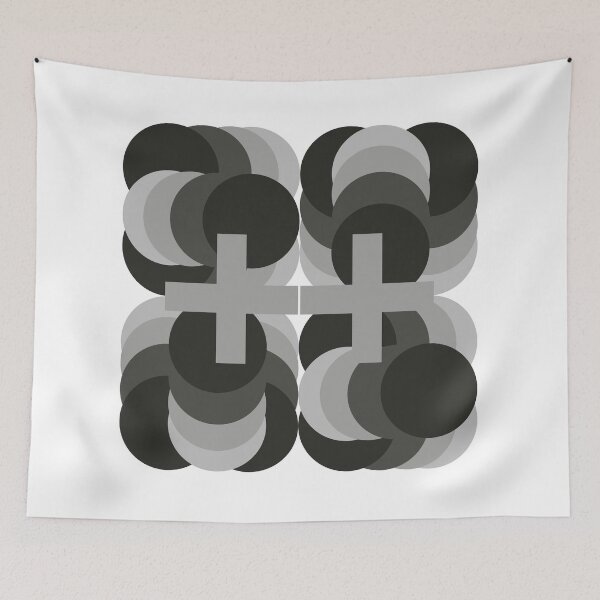 Item preview, Monochrome Geometric Cross Circle Art designed and sold by PoeticRecipeST.