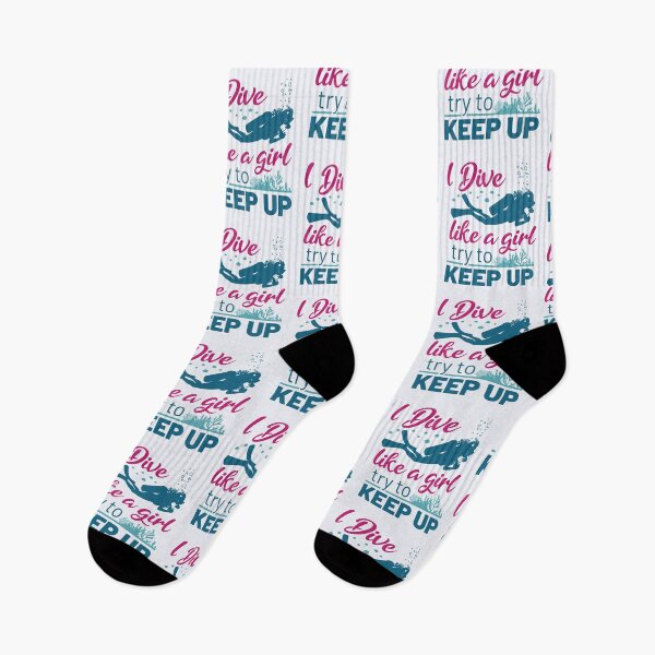 Item preview, I Dive Like a Girl Try to Keep Up Scuba Diving Women  designed and sold by jaygo.