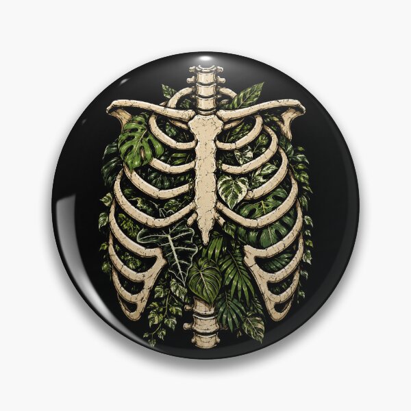 Item preview, Skeleton ribs with lush green leaves design halloween designed and sold by rafaeltto.