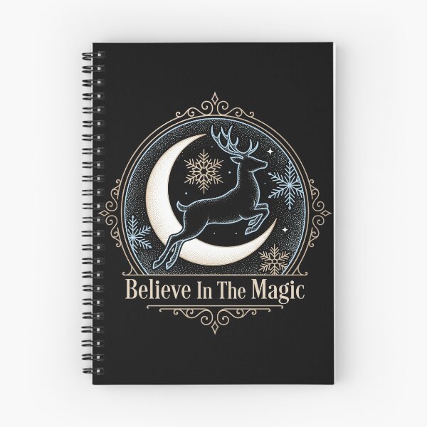 Item preview, Believe In The Magic Flying Reindeer Crescent Moon Christmas designed and sold by TeNovaStudio ⭐⭐⭐⭐⭐.