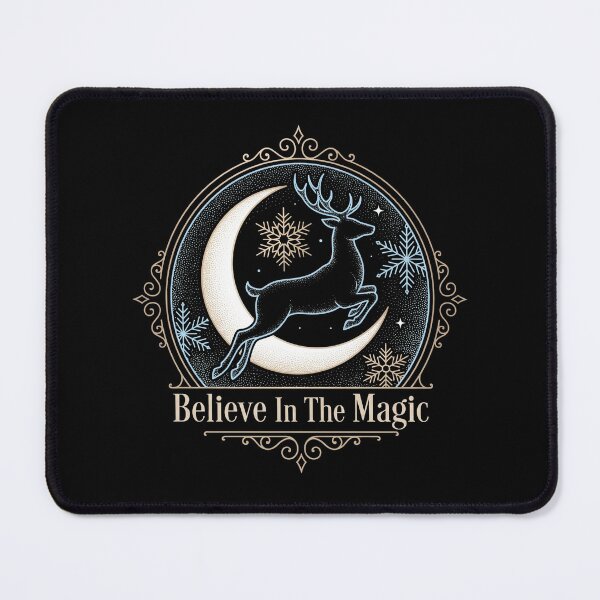 Item preview, Believe In The Magic Flying Reindeer Crescent Moon Christmas designed and sold by TeNovaStudio ⭐⭐⭐⭐⭐.