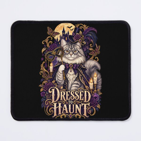 Item preview, Dressed To Haunt Gothic Cat Masquerade Halloween Design designed and sold by PinnyPxStudio.