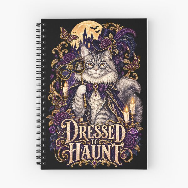 Item preview, Dressed To Haunt Gothic Cat Masquerade Halloween Design designed and sold by PinnyPxStudio.