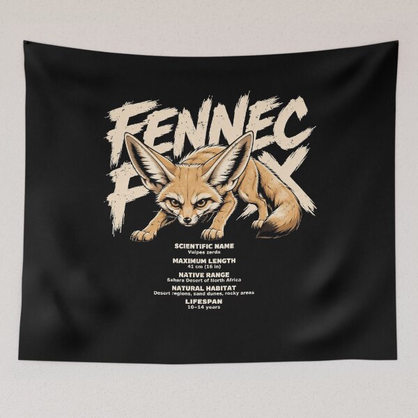 Item preview, Fierce Fennec Fox Illustration with Fun Facts designed and sold by rafaeltto.