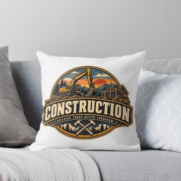 Item preview, Vintage Construction Logo – Construction Site and Worker Retro Style designed and sold by Dax Studio.