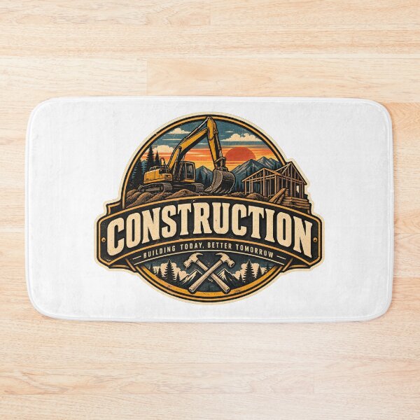 Item preview, Vintage Construction Logo – Construction Site and Worker Retro Style designed and sold by Dax Studio.