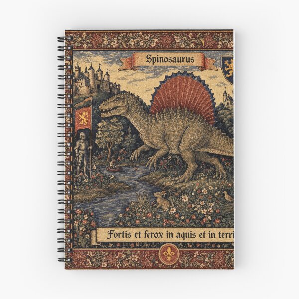 Item preview, Medieval tapestry style illustration of a dinosaur - Spinosaurus designed and sold by Vintage Designs +.