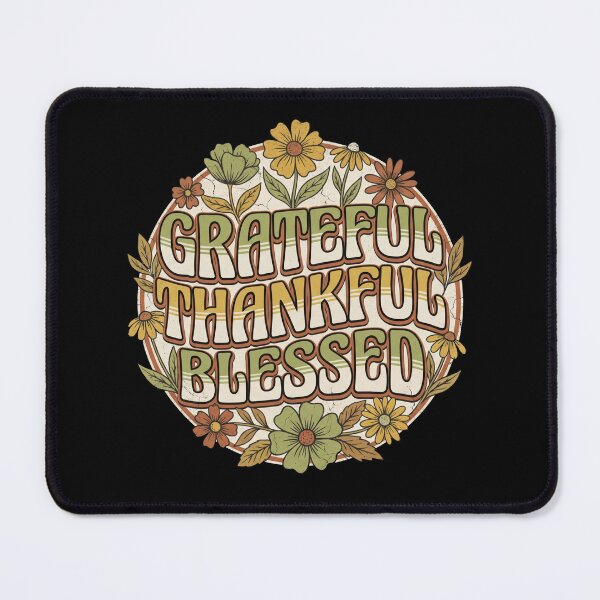 Item preview, Grateful Thankful Blessed Retro Floral Thanksgiving Boho Fall designed and sold by TeNovaStudio ⭐⭐⭐⭐⭐.