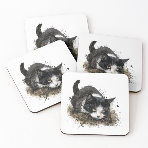 Item preview, Cat | Black & White Cat | Minimal Pet Aesthetic Art designed and sold by Mandayartstudio.