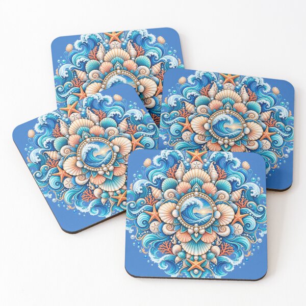 Item preview, Ocean Mandala – Waves, Seashells & Coastal Paradise designed and sold by Lumvero.