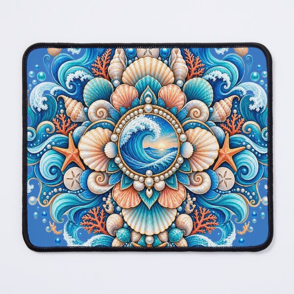 Item preview, Ocean Mandala – Waves, Seashells & Coastal Paradise designed and sold by Lumvero.