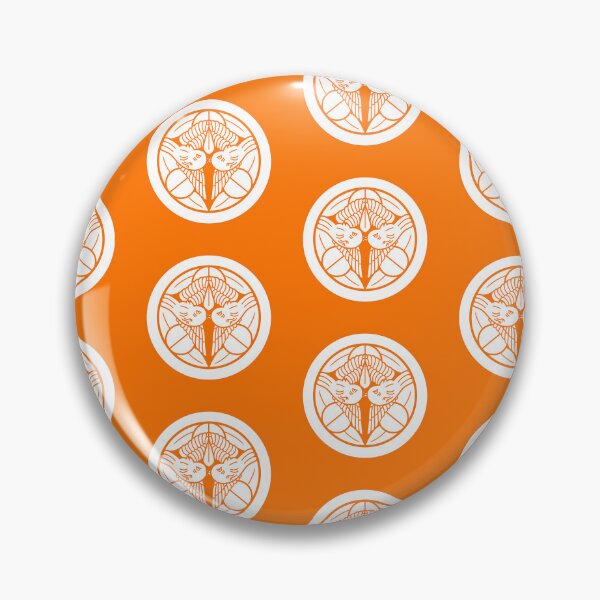 Item preview, Uesugi Kenshin Tobi-Suzume Crest Samurai Mon White Orange Tile / Japanese Crest  designed and sold by 戦国まーけっと SENGOKU MARKET.