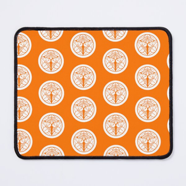 Item preview, Uesugi Kenshin Tobi-Suzume Crest Samurai Mon White Orange Tile / Japanese Crest  designed and sold by 戦国まーけっと SENGOKU MARKET.