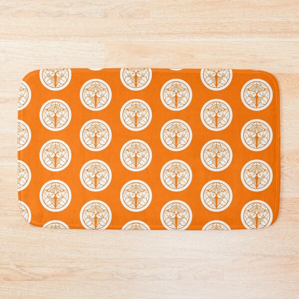 Item preview, Uesugi Kenshin Tobi-Suzume Crest Samurai Mon White Orange Tile / Japanese Crest  designed and sold by 戦国まーけっと SENGOKU MARKET.