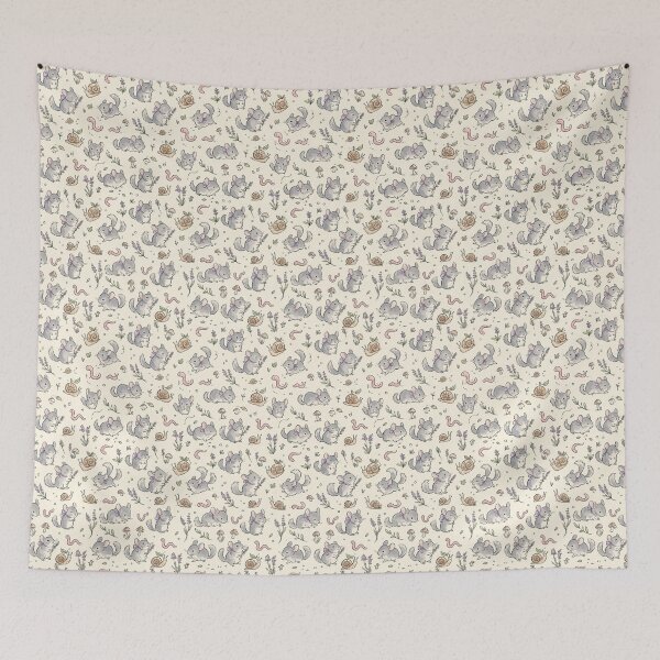 Item preview, Tiny Chinchillas & Worms & Snails Seamless Pattern designed and sold by StickVerse by Owais.