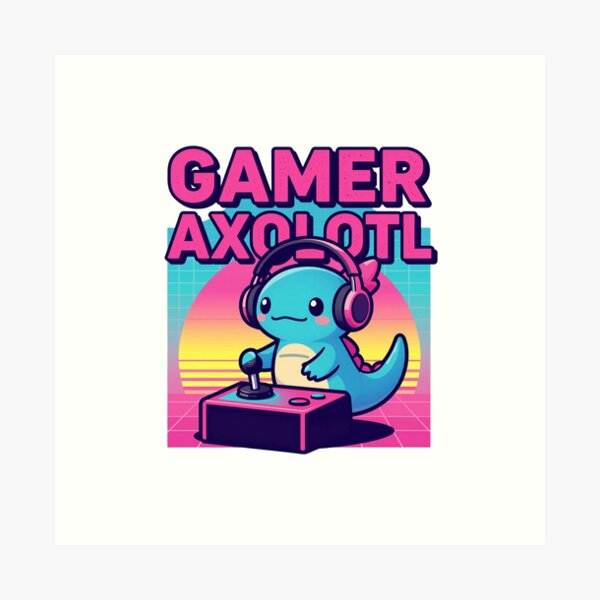 Item preview, 80s Retro Synthwave Gamer Axolotl Gaming Apparel designed and sold by A-to-y.