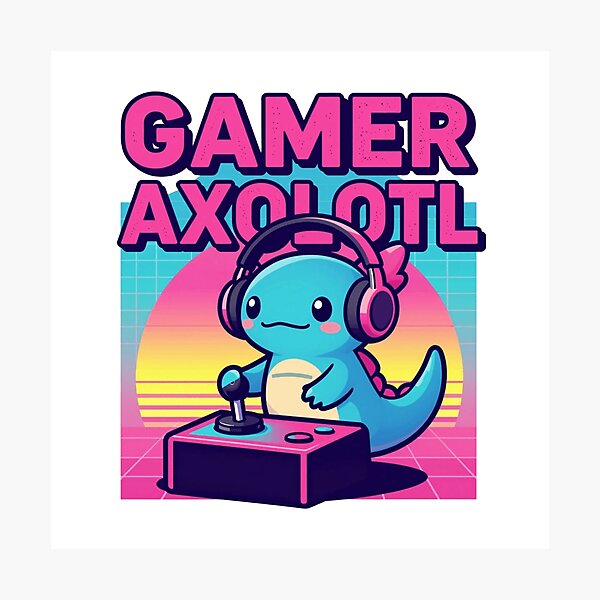 Item preview, 80s Retro Synthwave Gamer Axolotl Gaming Apparel designed and sold by A-to-y.