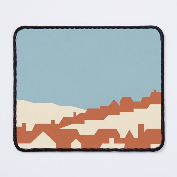 Item preview, Terracotta Rooftop Line | Minimalist Coastal Village Art designed and sold by Zaramodo.