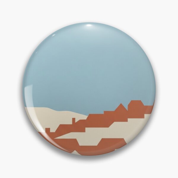 Item preview, Terracotta Rooftop Line | Minimalist Coastal Village Art designed and sold by Zaramodo.