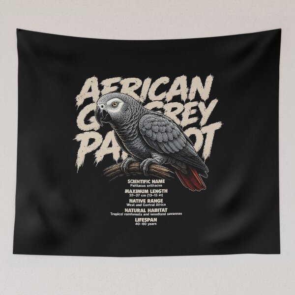 Item preview, Detailed African Grey Parrot Illustration designed and sold by rafaeltto.
