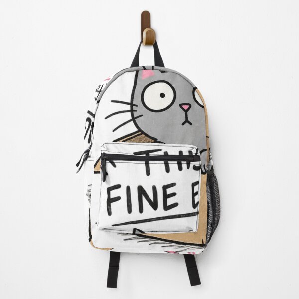 Item preview, This Is Fine Enough – Funny Cat in a Box designed and sold by LinaDesign Store.