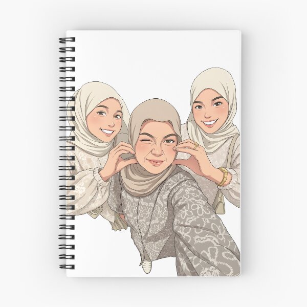 Item preview, Hijab Portrait best friend forever ootd elegance cute illustration vector art  designed and sold by sabartgunpla.