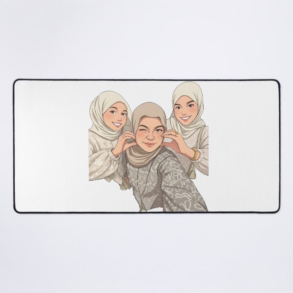 Item preview, Hijab Portrait best friend forever ootd elegance cute illustration vector art designed and sold by sabartgunpla.