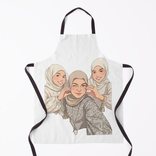 Aperçu de l'œuvre Portrait de hijab, meilleure amie pour toujours, tenue du jour, élégance, illustration mignonne, art vectoriel créée et vendue par sabartgunpla.