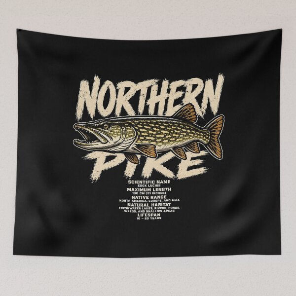 Item preview, Northern Pike Vintage Fishing Design designed and sold by rafaeltto.