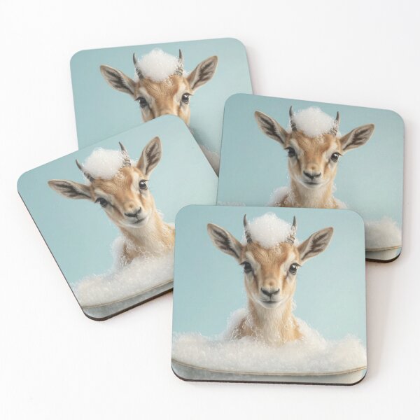 Item preview, Baby Gazelle Bubble Bath Cute Nursery Bathroom Wall Art designed and sold by LazyOwlStore.