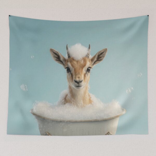 Artikelvorschau, Baby Gazelle Schaumbad, süße Wanddeko für Kinderzimmer und Badezimmer entworfen und verkauft von LazyOwlStore.