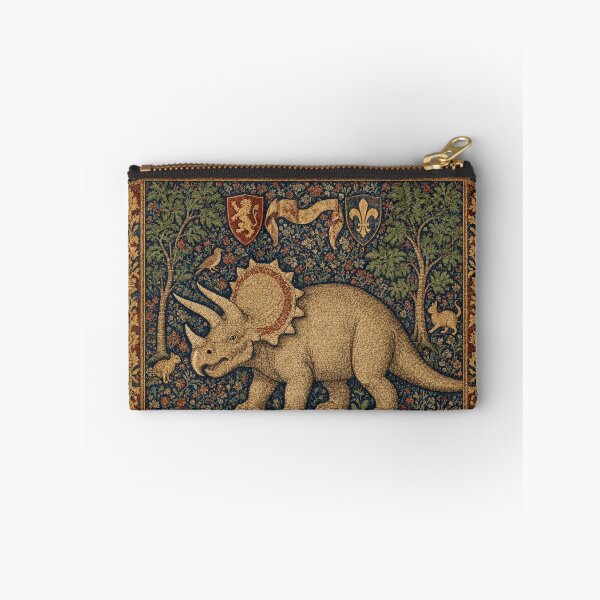 Item preview, Medieval tapestry style illustration of a dinosaur - Triceratops designed and sold by Vintage Designs +.