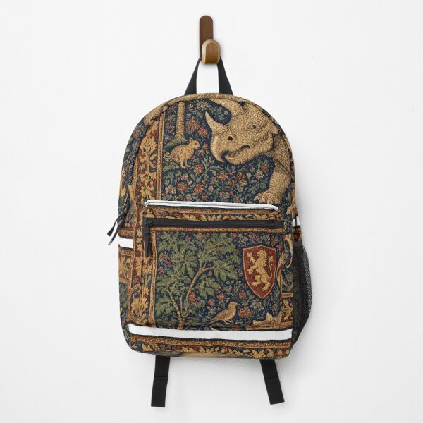 Item preview, Medieval tapestry style illustration of a dinosaur - Triceratops designed and sold by Vintage Designs +.