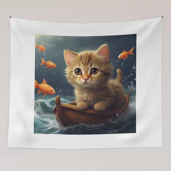 Item preview, A kitten sailing designed and sold by Designfs.