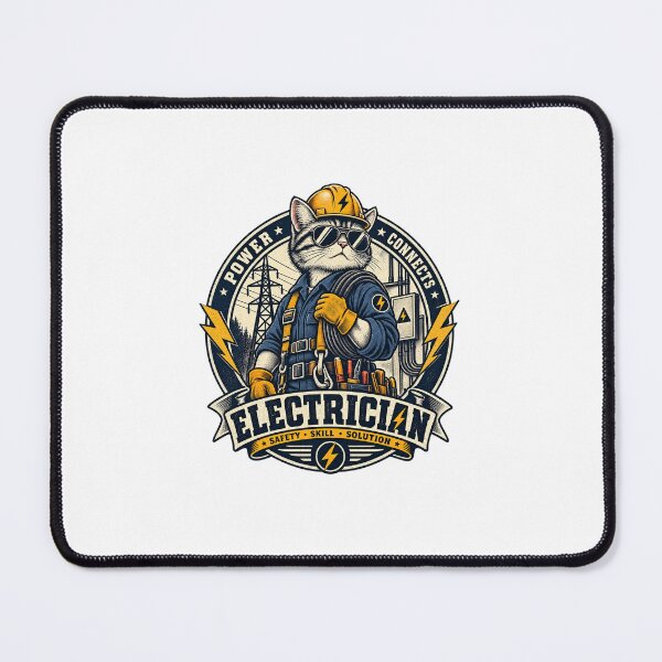 Item preview, Electrician Cat – Vintage Retro Electrical Worker designed and sold by NameOne.